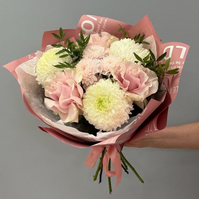 Букет цветов Розовый кварц