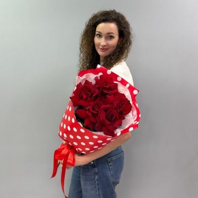 Букет цветов Леди в красном