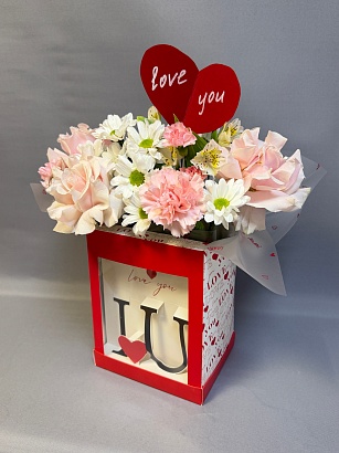 Букет цветов Валентинка love
